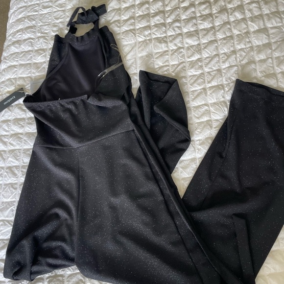 Bebe black glitter halter jumpsuit - Picture 7 of 9